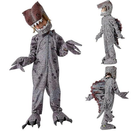 Barnas Horror Kostyme Sett Spinosaurus Jumpsuit Hodeplagg Hansker Sko Antrekk