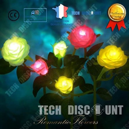 TD Solar LED have lampe udendørs have dekorative kunstige blomster i potte lys lygte terrasse belysning 3 blomster