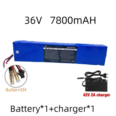 10S3P 36V 7800mAh 36V lithium batteripakke 18650 lithium batteri egnet til Xiaomi M365 elektrisk scooter batteri+42V oplader