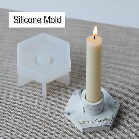 Hexagonal Pole Candle Holder Mold Long Pole Candle Holder Diy Aromatherapy Candle Gypsum Candle Holder Silicone Mold