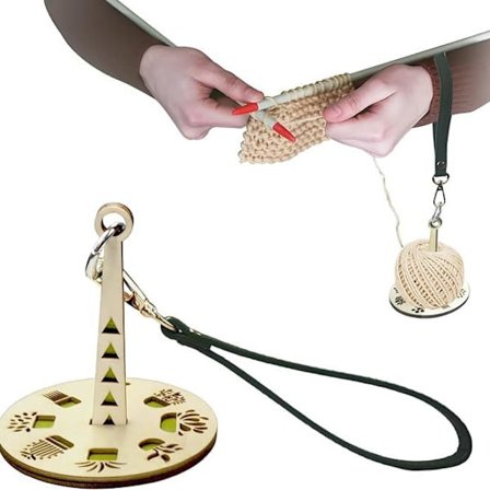 1-pakke Træbærbar Håndled Garnholder Træprodukt