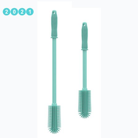 2 stk. (blå-grøn) silikone opvaskebørste, high-end rengøringsbørste,