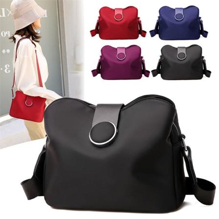 Vintage vedenpitävä naisten nylon olkalaukku crossbody-laukku musta black
