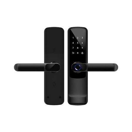 Tuya WiFi Smart Dörrlås - Svart Aluminiumlegering Fingeravtryck & App Kontroll, Öka Säkerheten i Ditt Hem