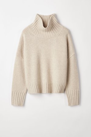 Soft Goat - Girlfriend Turtleneck - Women cashmere sweater - M - Natural Sand