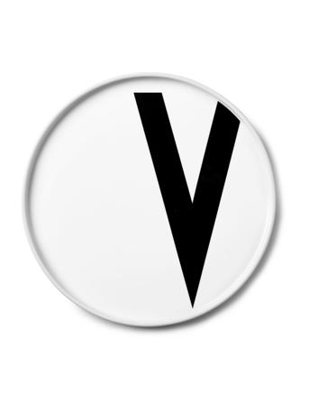 Porcelain Plate A-Z White Design Letters