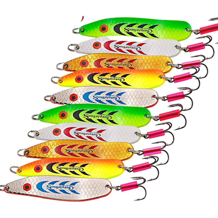 Kalastusviehe Metalli Kova Spinner Lusikka Popper Syötti, 5 Väriä, Keinotekoinen Kampi Hai Syötti
