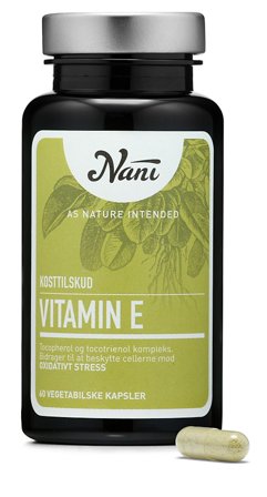 Nani Vitamin E 60 kaps., Helse & Madvarer, Vitaminer, E-vitamin