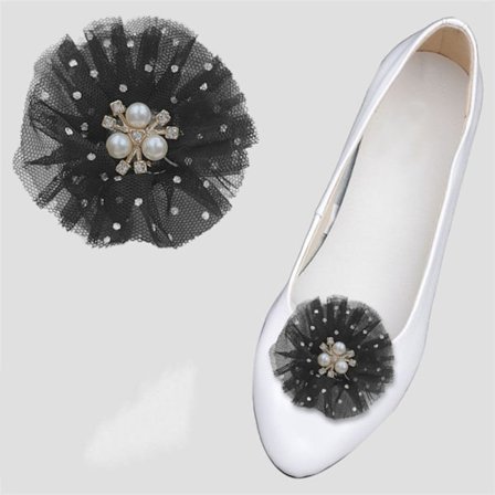 2stk Skoklips Skinnende dekorative klips SVART