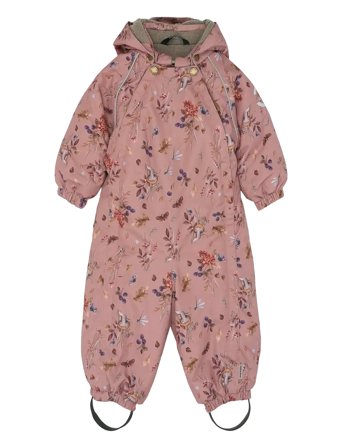mikk-line Polyester Baby Suit - Aop Floral - Pink - 74