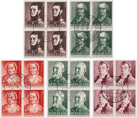 Holland 1941 - NVPH 392-396 - 4-blok - Stemplet