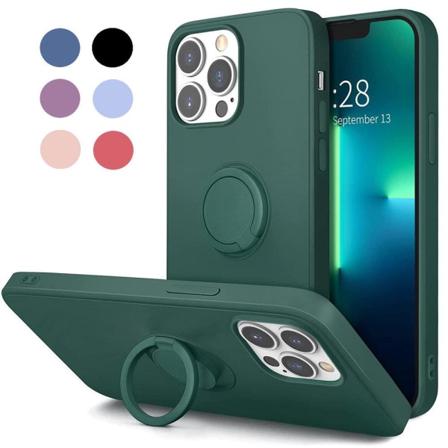 Iphone 12/12 Pro - Silikonskal Med Magnetisk Ringhållare Välj Fä Lightpurple Ljuslila
