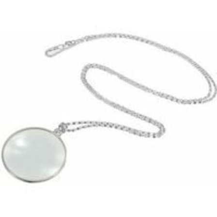 Kæde Smykke Lup med Vedhæng Optisk Linse til Ældre Læsning, Forøg Synet - 5X Forstørrelse (Sølv) - 1 Pakke