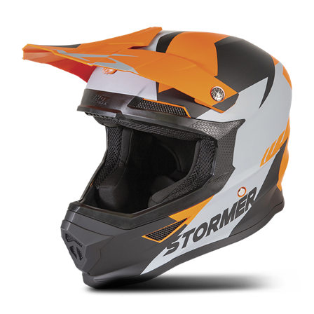 Casco Cross Stormer Force Squad Grigio-Arancio S 55-56cm