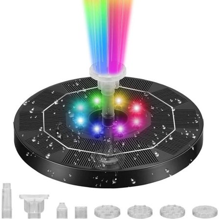 Solcelledrevet springvand - Solcelledrevet springvand vand springvand LED / Vandpumpe-WELLNGS sort