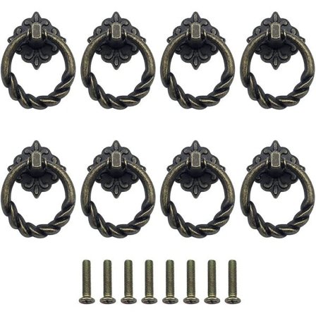 Vintage lådor Ring Brons Handtag Ring Skåp Dörr sjunga