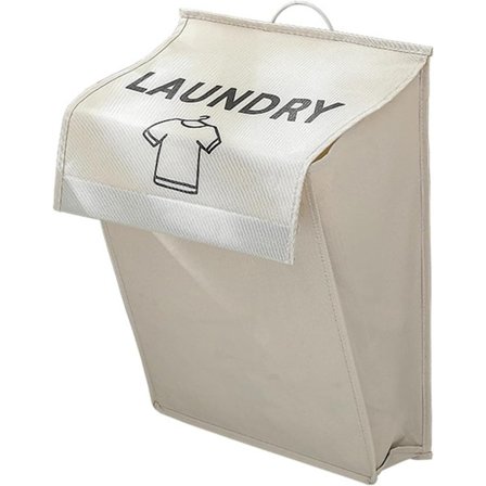 Vasketøjskurv med låg – Sammenklappelig vægmonteret opbevaringspose til badeværelse, pladsbesparende vasketøjsopbevaring_TF_TF