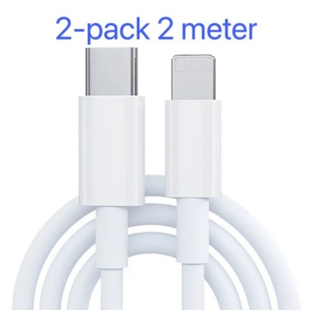 2-pack 2M USB-C till Lightning-kabel för iPhone