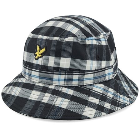 Lyle & Scott - Sort bucket Hat - Tartan Hat Jet Black/ White Bucket @ Hatstore