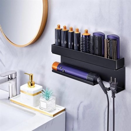 Väggfäste för tillbehör till Dyson Hårfön - Svart