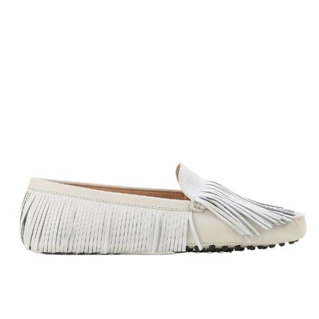 Tod's Driving moccasins in suede Hvid, Dame Loafers, Størrelse: 36 EU