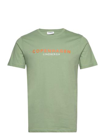 Copenhagen Print Tee S/S T-shirts Short-sleeved Grønn Lindbergh*Betinget Tilbud