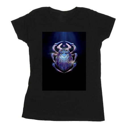 Blue Beetle Dam/Dam Glowing Beetle Bomulls T-shirt XL Svart