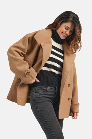 B. COPENHAGEN - Uld Jakke - Camel - Oversize
