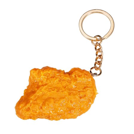 Kylling Nugget Nøglering, Sød Nøglering Gave til Kvinder Mænd, Perfekt til Rygsække, Tasker, Punge, Punge, Bilnøgleringe