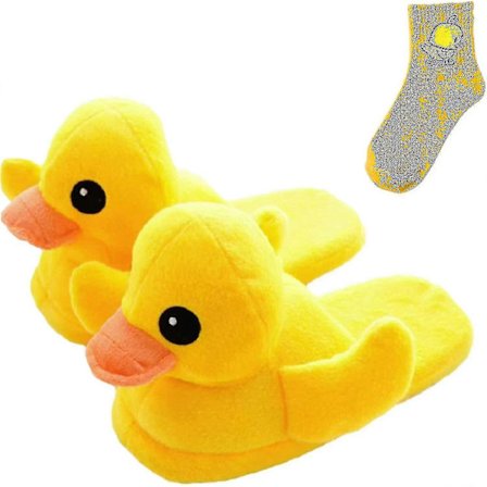 Anktofflor för kvinnor, Anktofflor som kvackar när du går, Gummi-anktofflor, Tecknade tofflor, Vintertofflor NQuality Gifts