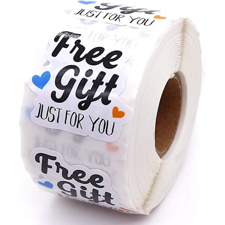 1,5 tuuman ilmaiset vain sinulle -tarrat, pienten kauppojen tarrat, kiitos-tarra, pienyritys, kiitos-tarra, pakkaustarra, 500 kpl