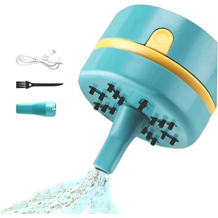 Håndholdt bilstøvsuger (mørkegrøn), USB-genopladelig minivakuum, let støvsuger, bærbar bilstøvsuger med stærk sugeevne