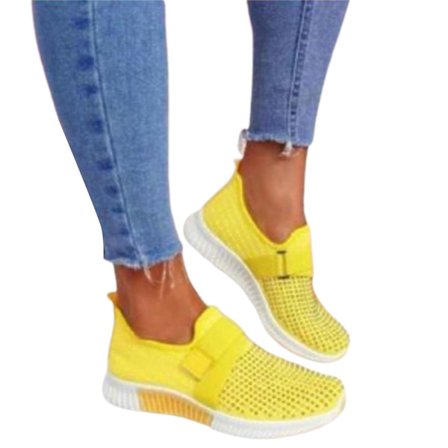 Loafers med ortopediska sulor, damsneakers, plattformssneakers, storlek 42, gul