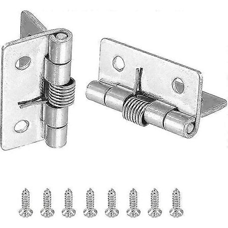 2 stk. selvåpnende fjærhengsler, 304 rustfritt stål selvlukkende fjærdørhengsler, automatiske lukkhengsler for usynlige dører, lukkefjærhengsler