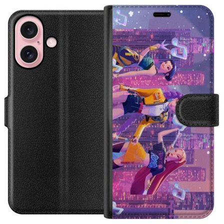 Yhteensopiva Lompakkokotelo Apple Apple iPhone 16 Tulevaisuutta ennakoiva K-Pop Demon Hunters tyttöryhmän kuvitus neonkaupungin popkulttuuriestetiik