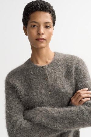 Soft Goat - Alpaca cardigan - Women cashmere sweater - S - Wood