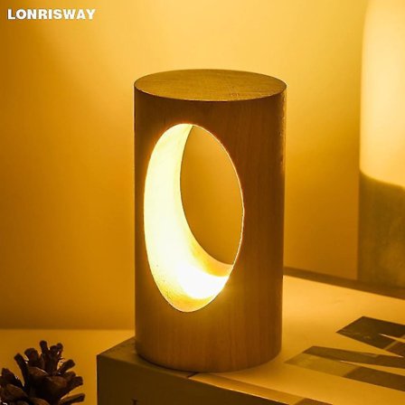 LED Wood Desk Lamp Night Light