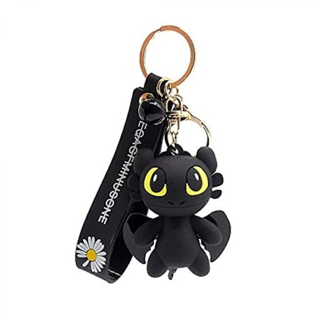 Koulutus lohikäärmeesi Silikoni uusi mini söpö avaimenperä Lasten syntymäpäivä - Musta