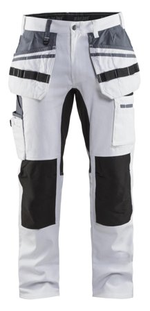 Blåkläder 191010001099C50 Malebukse med stretch, hvit/svart Str. C50, Klær
