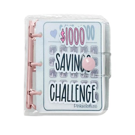 1000 Besparelses Udfordringsmappe, Mappe, Besparelsesudfordringsbog Med Kuverter, Kuvertbesparelsesudfordring (FMY)