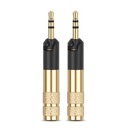 2 delar guldpläterad stereo 2,5 mm lod DIY Audio Auxiliary Connector Plug för HD558 HD518 HD598 Headset