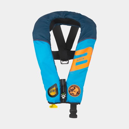 Aufblasbare Rettungsweste - automatik Schwimmweste Baltic EPIQ E.I 165N Gurt Hammar, automatisch, Aqua Blue/marine + CO2-Patrone 33 Gramm, 40 - 150 kg