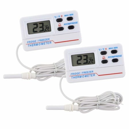 2-pack digital kyl-frystermometer med temperaturlarm