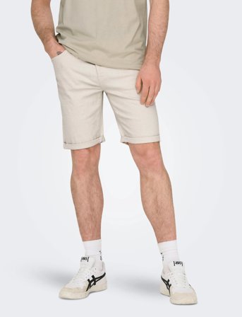 ONLY & SONS Onsply Ecru 9296 Azg Dnm Shorts - Cream - XL