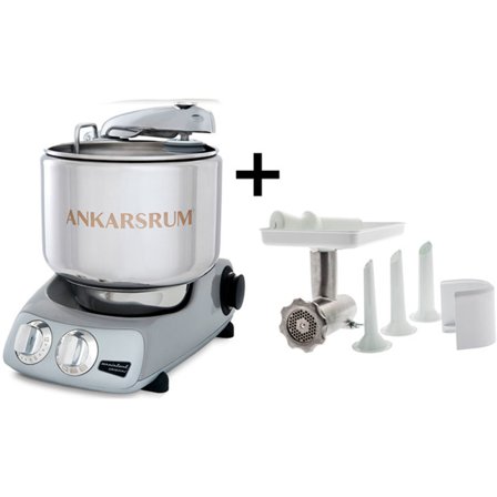Ankarsrum AKM 6230 köksmaskin + köttkvarn, jubilee silver | Köksmaskiner > Köksassistenter | Bagaren och Kocken