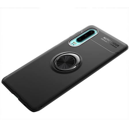 Beskyttende praktisk cover med ringholder - Huawei P30 SVART/SVART