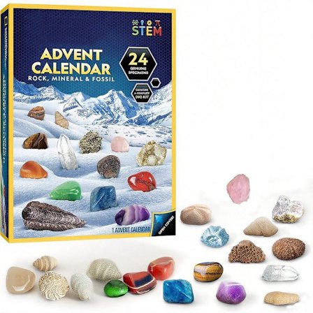 Julekalender 2025 - Julekalender til kvinder - Indeholder 24 børne-ædelstene, mineraler og fossiler - Jul og helligdage