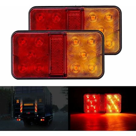 6-pack multifunktionella LED-bakljus LED-släpvagnsljus 12V vattentäta blinkande parkeringsposition för lastbilssläpvagn husvagnstraktor