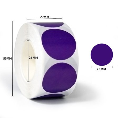 500 ark/rull, runde klistremerker, flyttbare selvklebende etiketter, for organisering av kodede etiketter.