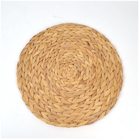 6 x Runde vannhyasinttabletter 30 cm, kvalitetsbordstabletter i vevd rotting, tallerkenunderlag, isolerende og varmebestandige bordstabletter